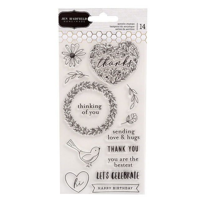 JEN HADFIELD - HEY, HELLO - ACRYLIC STAMP (14 PIECE)