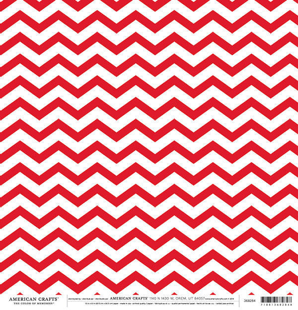 12X12 PATTERNED PAPER Red Chevron