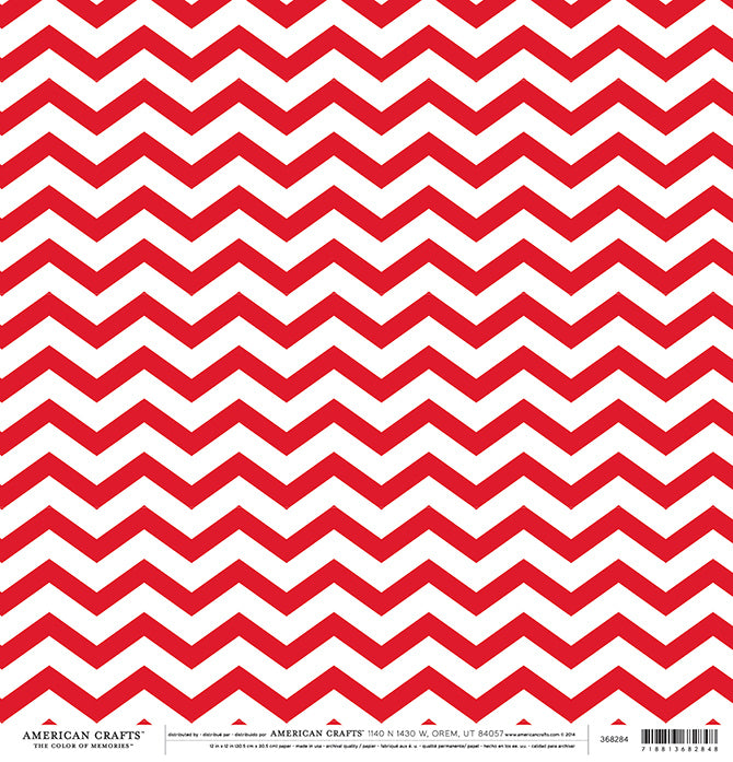 12X12 PATTERNED PAPER Red Chevron