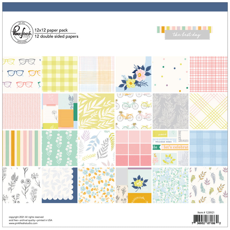 PinkFresh Studio - The Best Days - 12 x 12 Paper Pack