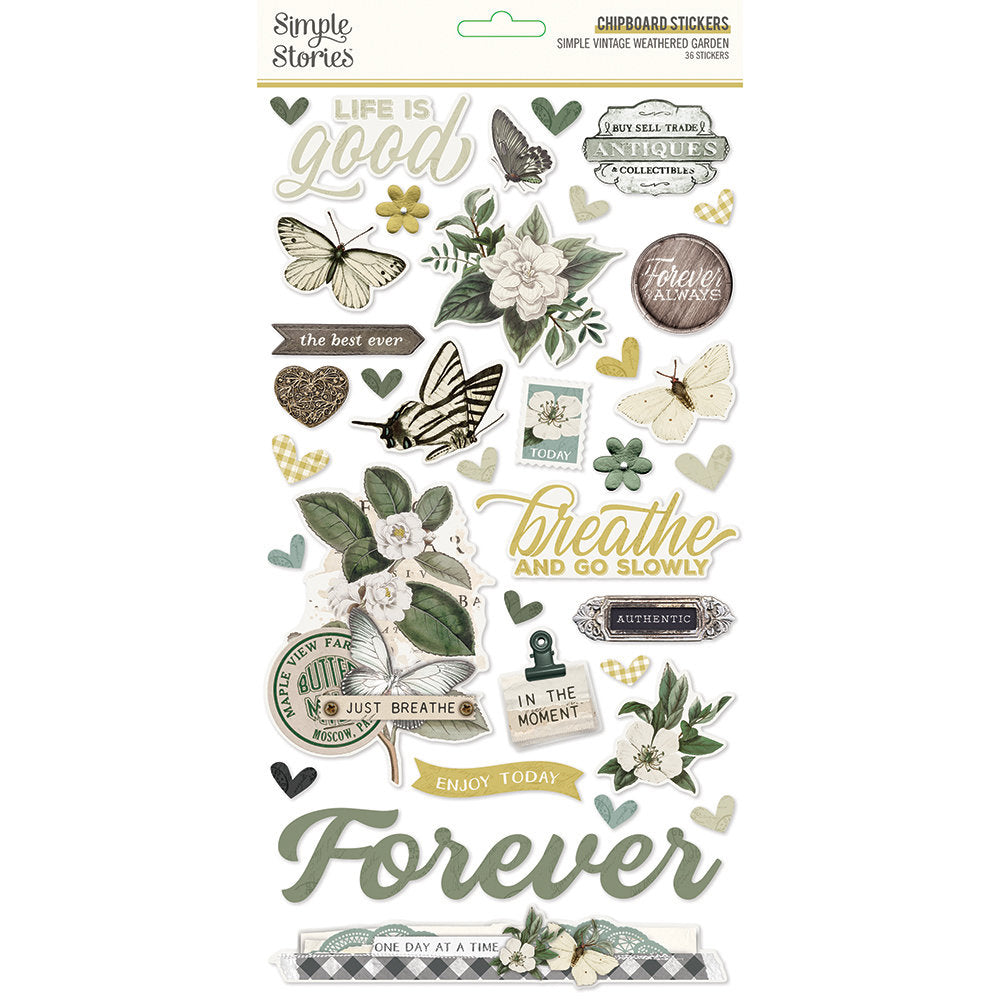 Simple Stories- Simple Vintage Weathered Garden - 6x12 Chipboard