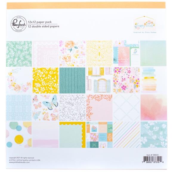 PinkFresh Studio - Happy Heart - Double-Sided Paper Pack 12"X12"