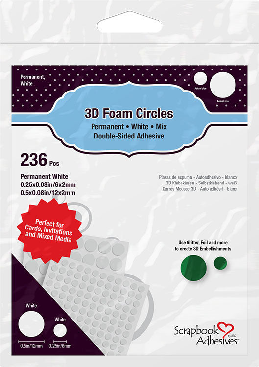 Scrapbook Adhesives - 3D Foam Circles - White