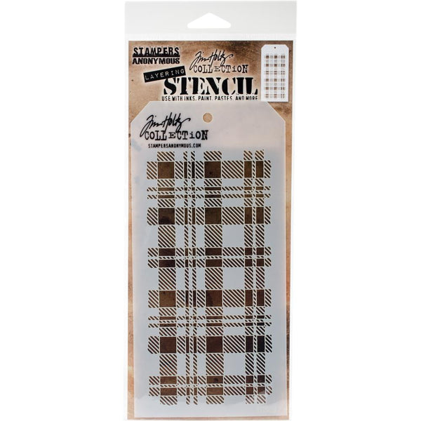 Tim Holtz - Stampers Anonymous - Layering Stencil - Plaid