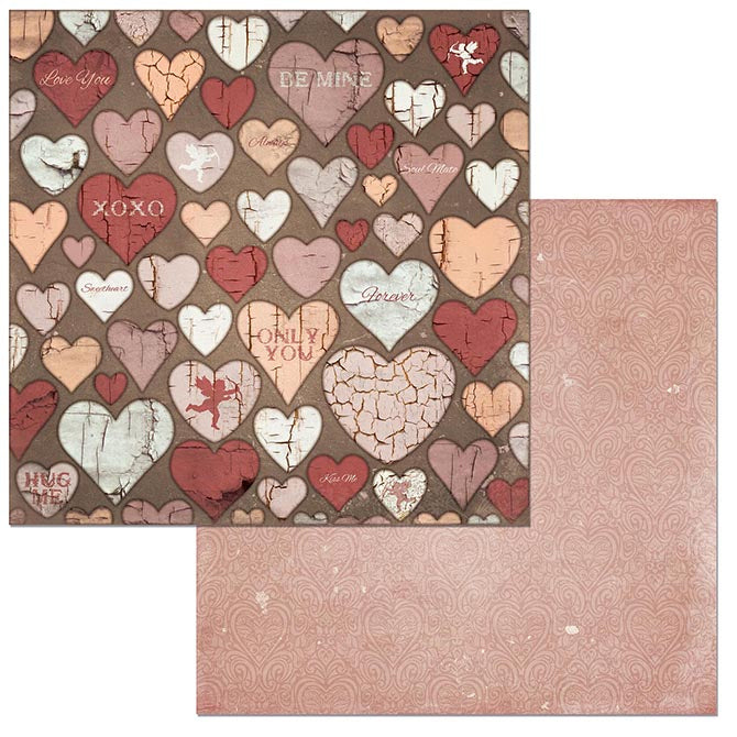 BO BUNNY - PATTERNED PAPER 12X12 - ONLY YOU - CUPID