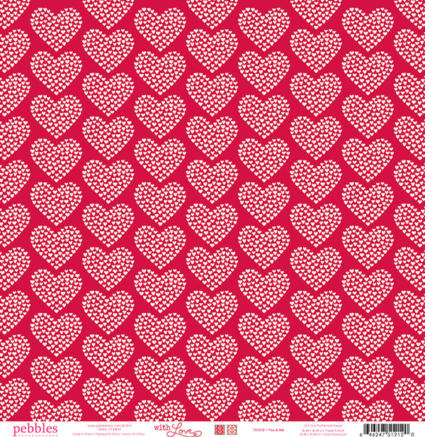 PEBBLES- 12X12 PATTERNED PAPER - YOU AND ME