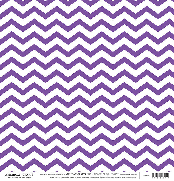 12X12 PATTERNED PAPER Purple Chevron