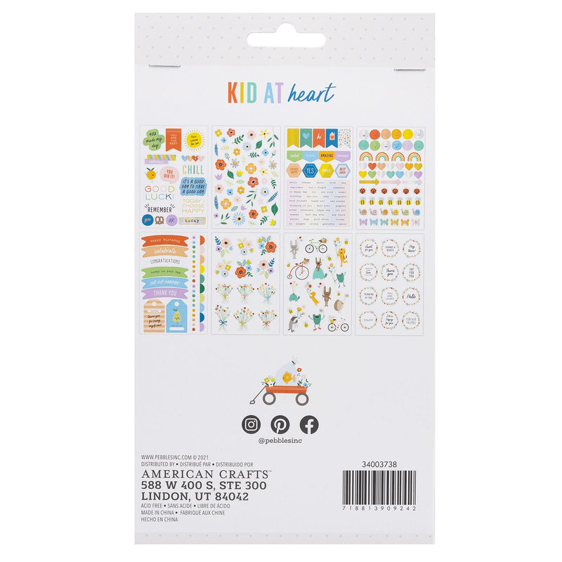 Pebbles - Kid at Heart - STICKER BOOK - IRIDESCENT FOIL - 8 SHEETS