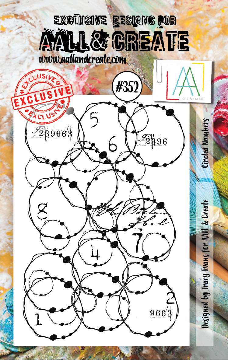 AALL & CREATE - A7 CLEAR STAMP SET - CIRCLED NUMBERS