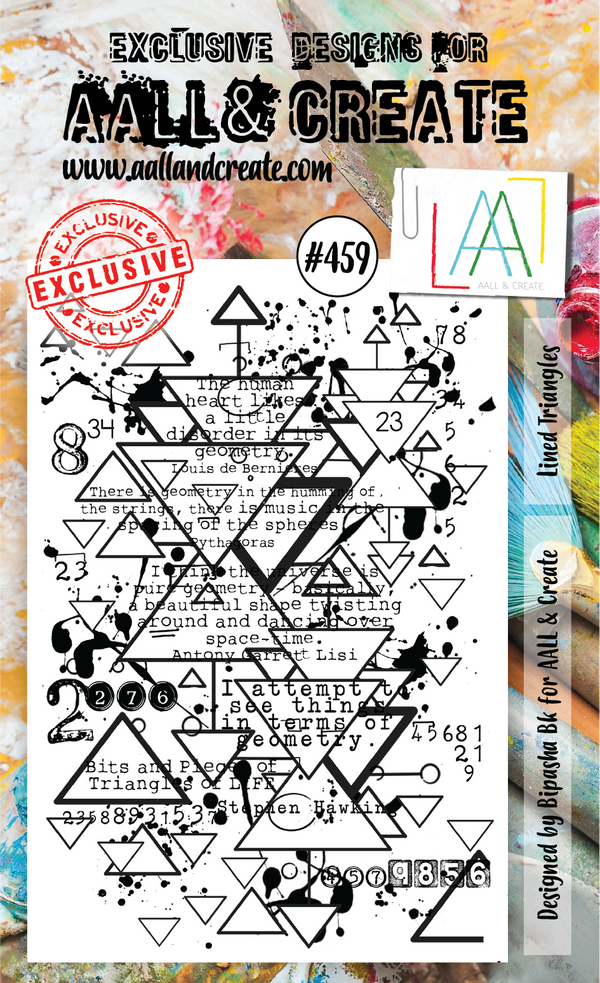 AALL & CREATE - A6 CLEAR STAMP SET - LINED TRIANGLES #459