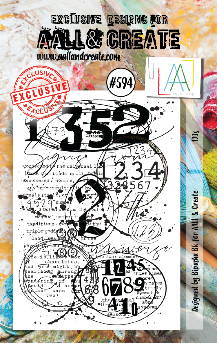 AALL & CREATE - A7 CLEAR STAMP SET - 123S