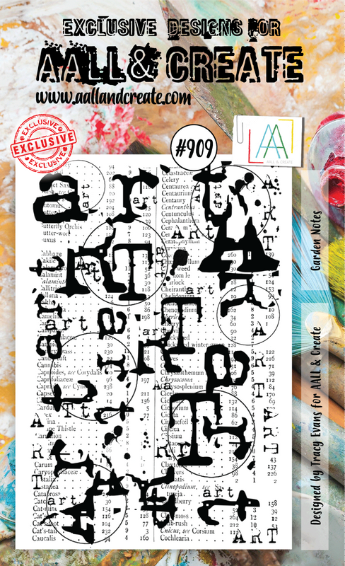 AALL & CREATE - A6 CLEAR STAMP SET - GARDEN NOTES #909