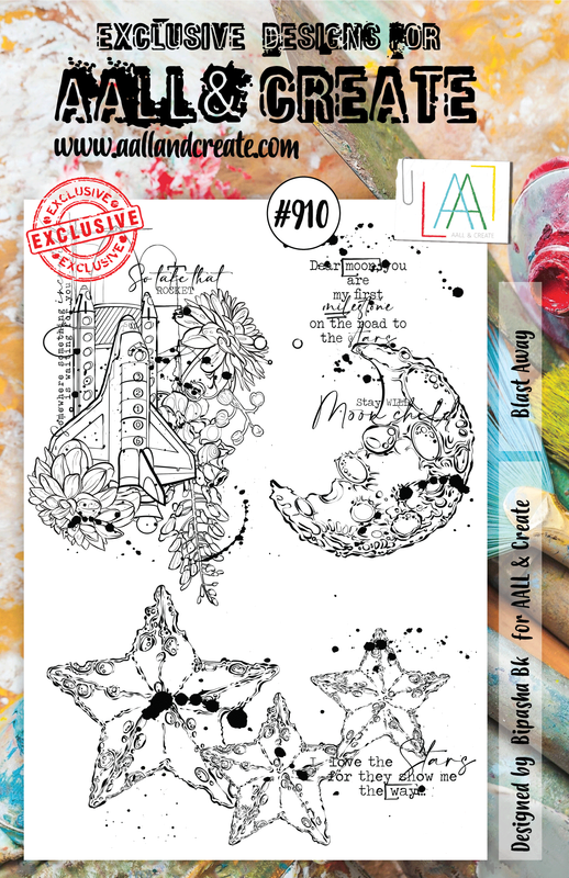 AALL & CREATE - A5 CLEAR STAMP SET - BLAST AAWAY