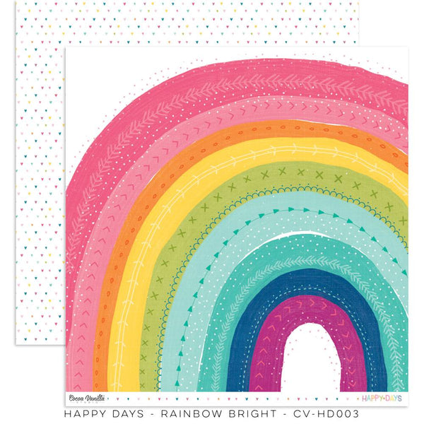 Cocoa Vanilla Studio - Happy Days - Double-Sided 12″x12″ Paper - Rainbow Bright