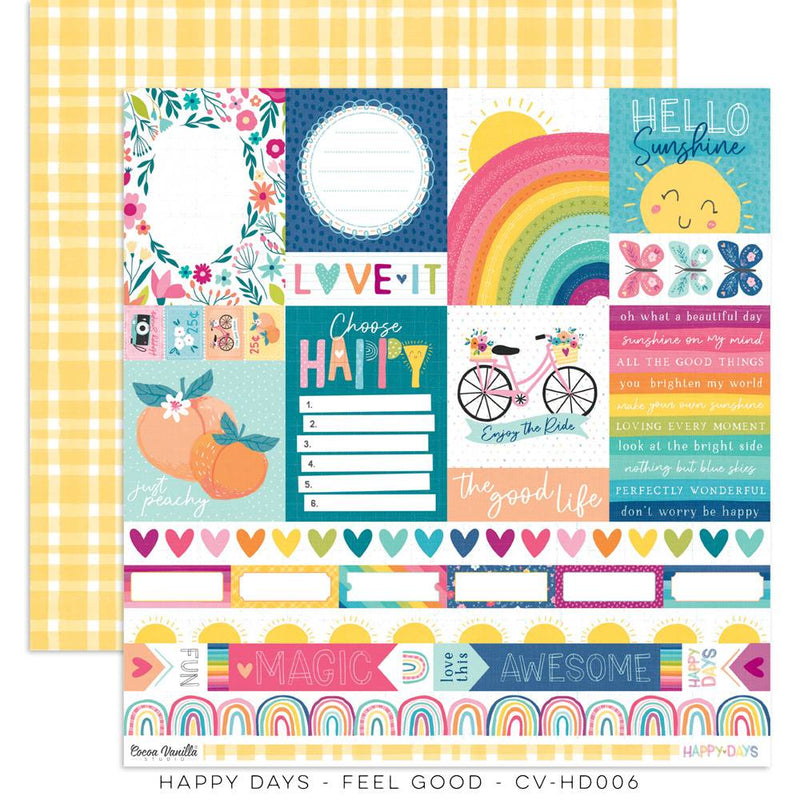 Cocoa Vanilla Studio - Happy Days - Double-Sided 12″x12″ Paper - Feel Good