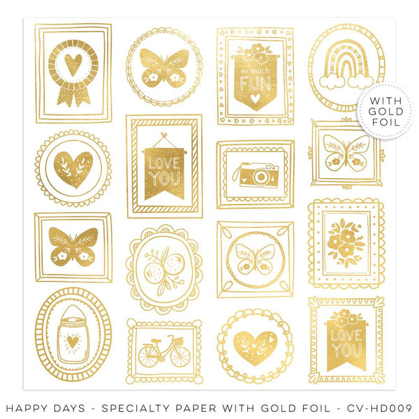 Cocoa Vanilla Studio - Happy Days - Specialty Paper with Gold Foil