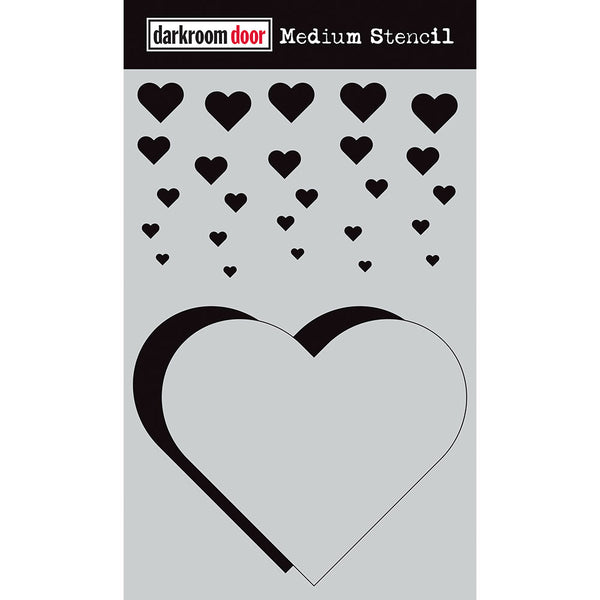 Darkroom Door - Medium Stencil - Cascading Hearts