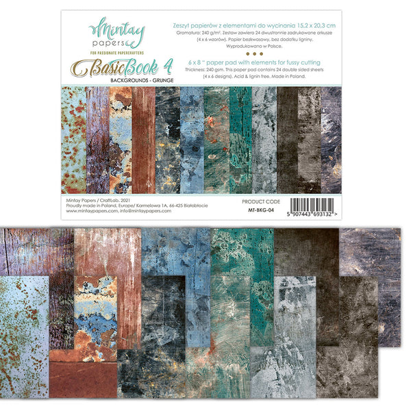 Mintay Papers - Booklets 6″x8″ - Basic Book Backgrounds - Grunge