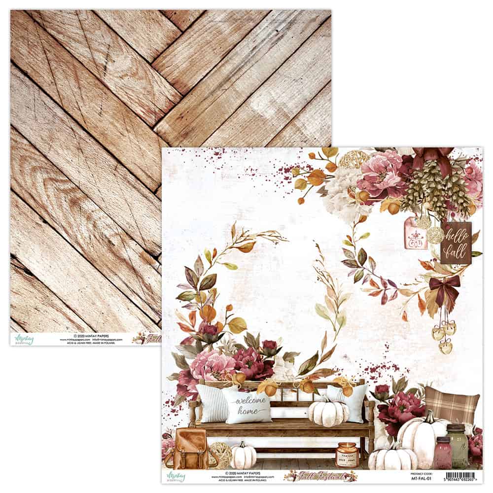 Mintay Papers - Fall Festival - 12"x12" Double-sided Patterned Paper - 1