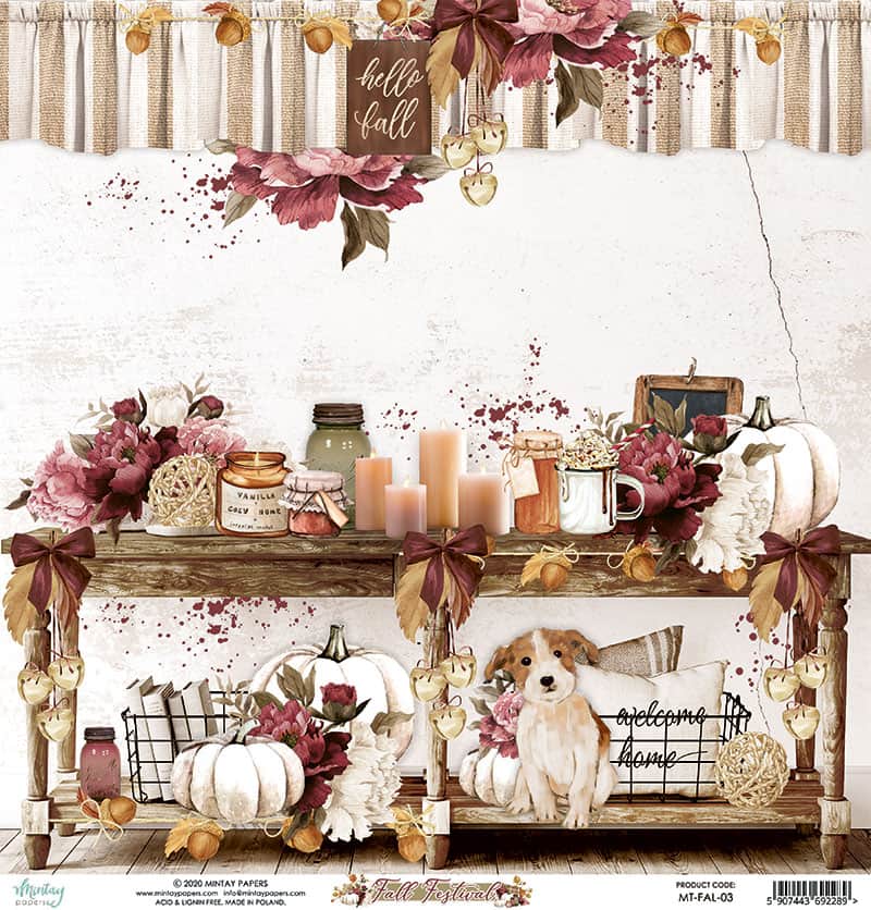 Mintay Papers - Fall Festival - 12"x12" Double-sided Patterned Paper - 3