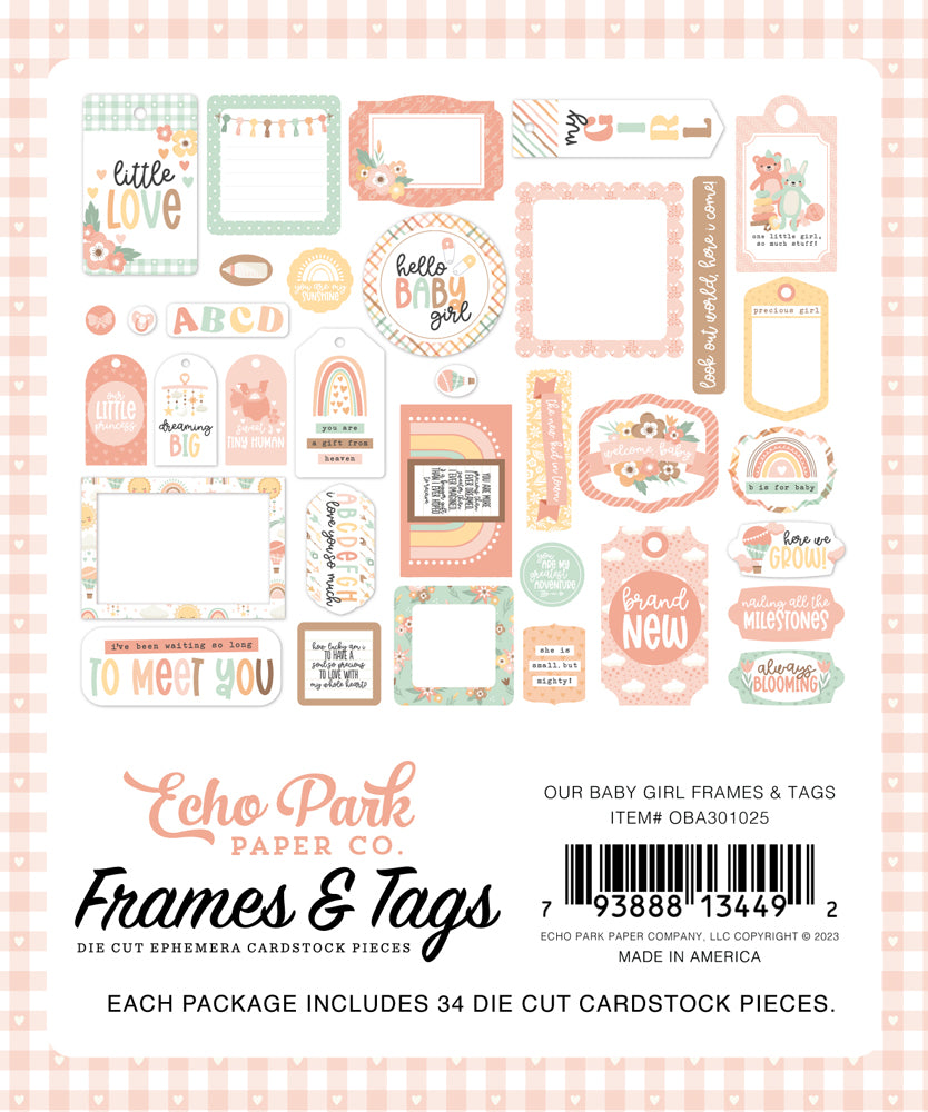 Echo Park - Our Baby Girl - Frames & Tags