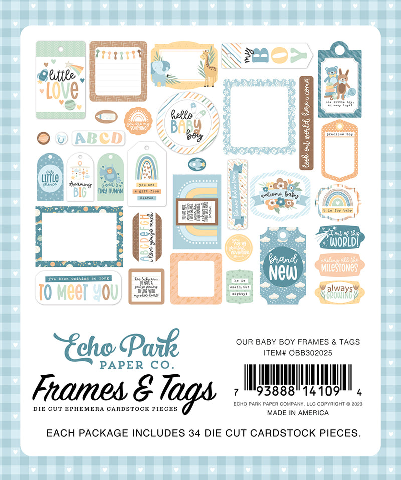 Echo Park - Our Baby Boy - Frames & Tags
