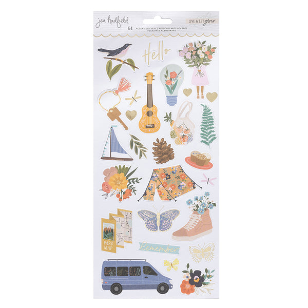 Jen Hadfield - Live and Let Grow - Stickers - Gold Foil Accents