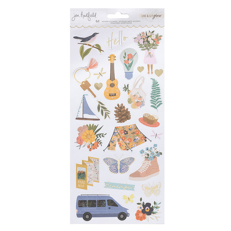 Jen Hadfield - Live and Let Grow - Stickers - Gold Foil Accents