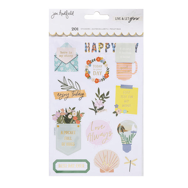 Jen Hadfield - Live and Let Grow - Sticker Book - Gold Foil Accents