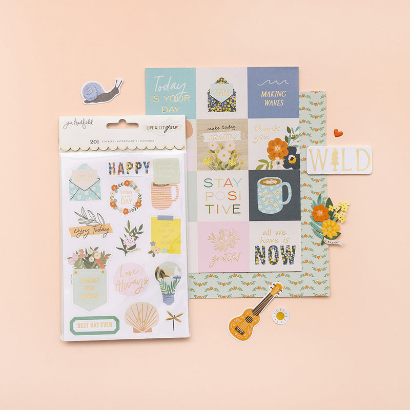 Jen Hadfield - Live and Let Grow - Sticker Book - Gold Foil Accents