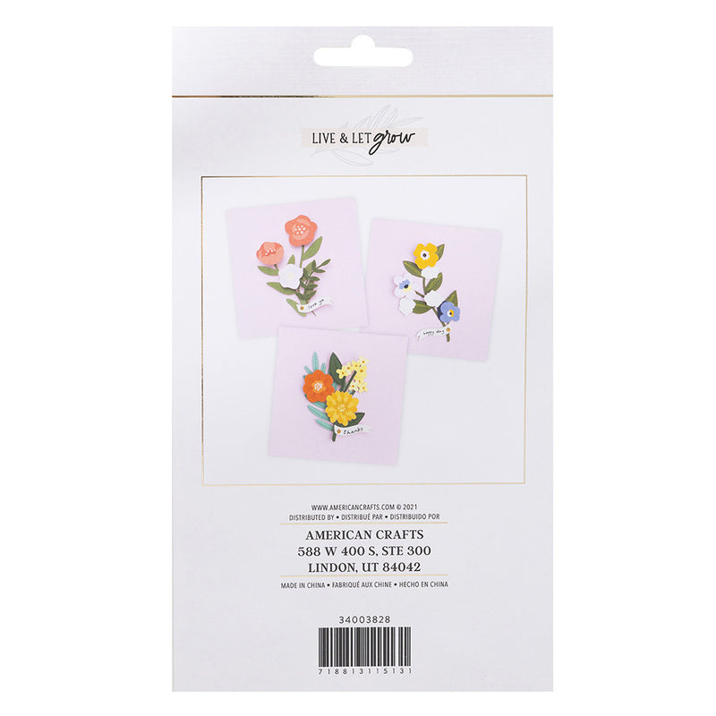 Jen Hadfield - Live and Let Grow - Stickers - Layered Floral - Gold Foil Accents