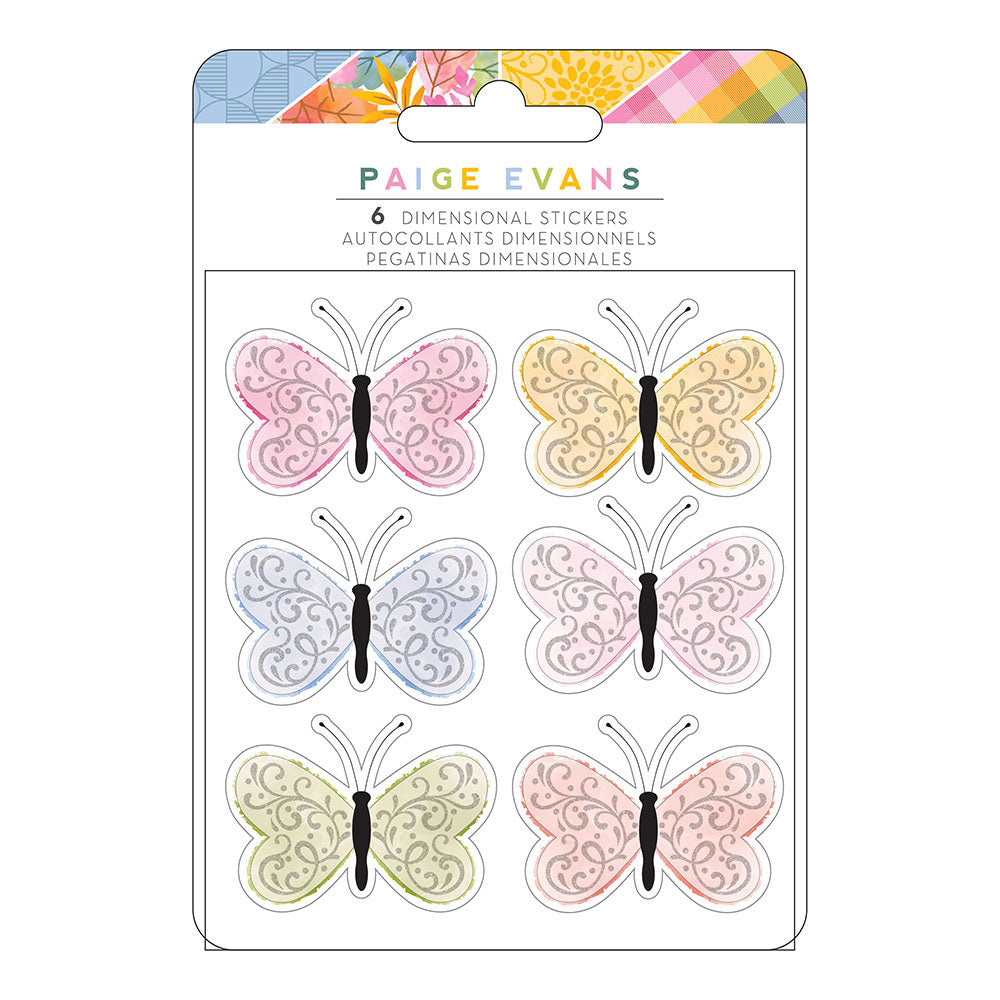 Paige Evans - Garden Shoppe - Stickers - Dimensional Butterflies