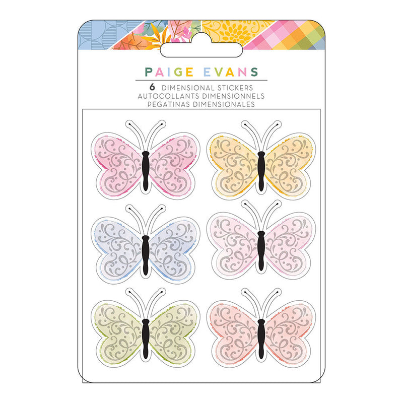 Paige Evans - Garden Shoppe - Stickers - Dimensional Butterflies