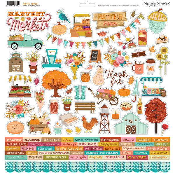 Simple Stories - Harvest Market - 12 x 12 Cardstock Stickers