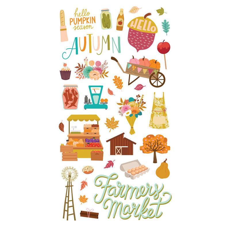 Simple Stories - Harvest Market - 6 x 12 Chipboard Stickers