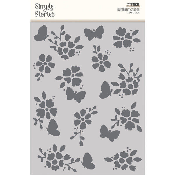 Simple Stories - The Simple Life - 6 x 8 Stencil - Butterfly Garden