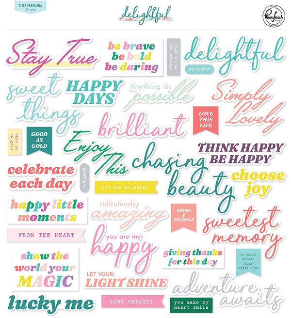 Pinkfresh Studio - Delightful - Ephemera Pack - Titles