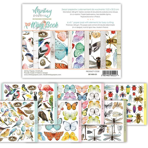 Mintay Papers - Booklets 6″x8″ - Basic Book Backgrounds - Wing Book