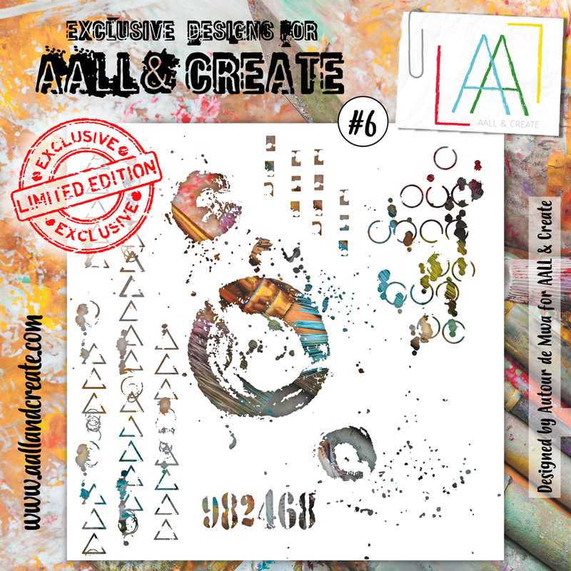 AALL & CREATE - 6"X6" STENCIL - CIRCLES/ALTERED GEOMETRICS