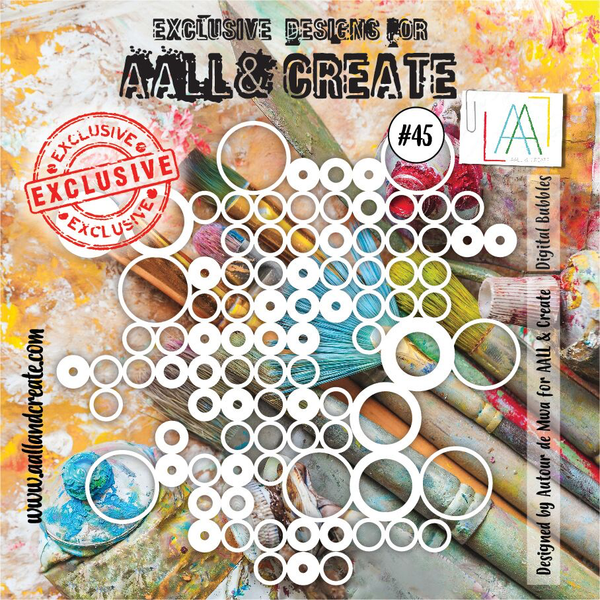 AALL & CREATE - 6"X6" STENCIL - DIGITAL BUBBLES #45
